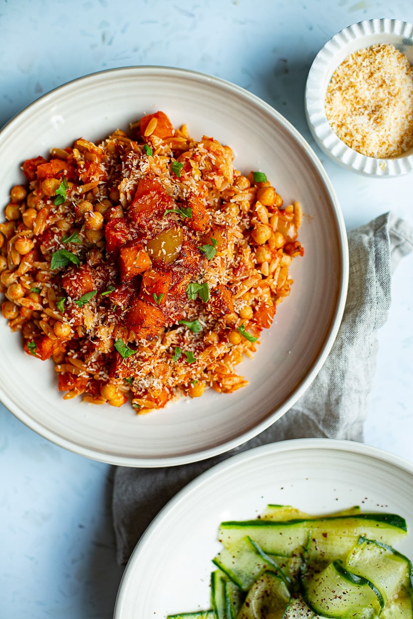 Chickpea And Orzo Pasta In Peri Peri Sauce (vegan) - Aveggiefeast